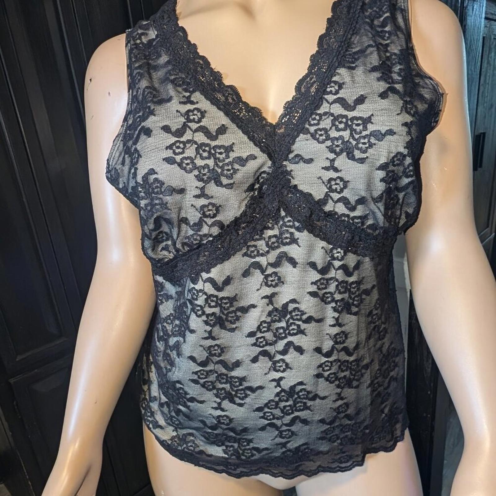 Worthington Black Lace Stretch Top (Size 3X)