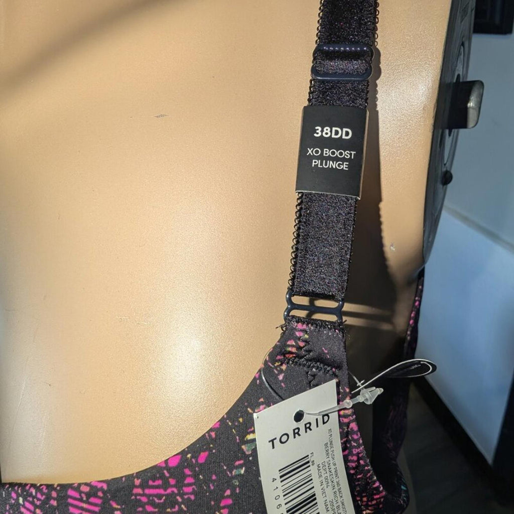 Torrid Push Up Bra, Berry Snakeskin Print, 38DD, NWT