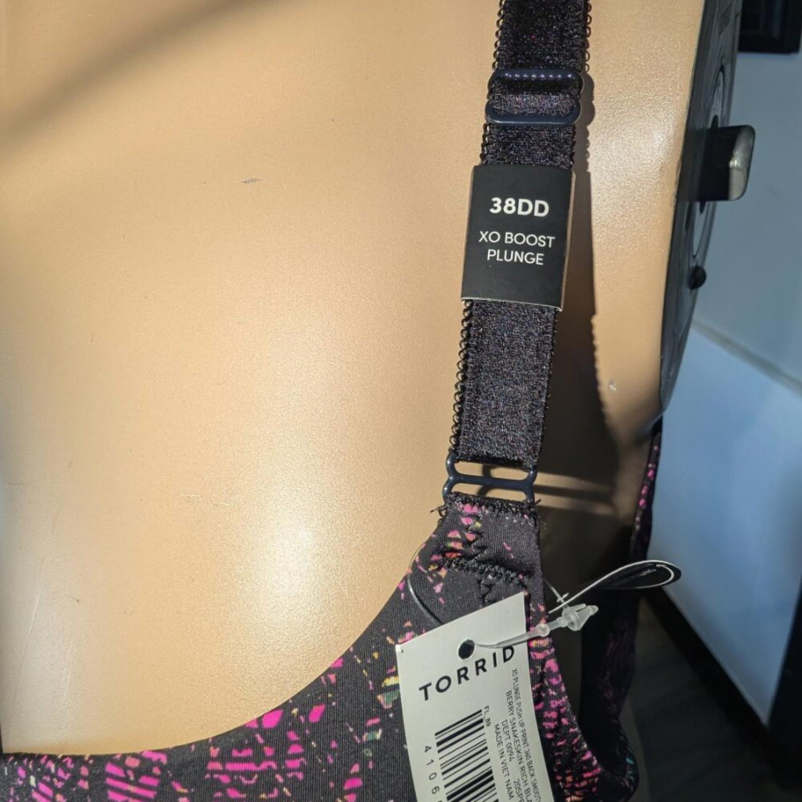 Torrid Push Up Bra, Berry Snakeskin Print, 38DD, NWT